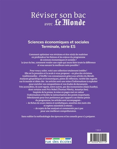 Sciences économiques et sociales Tle ES  Edition 2016 - Occasion