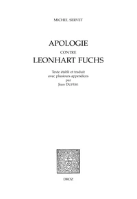 Apologie contre Leonhart Fuchs