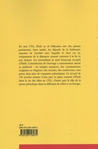 Emile ou de l'éducation dans la presse périodique européenne de 1762