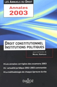 Michel Verpeaux - Droit constitutionnel et institutions politiques.