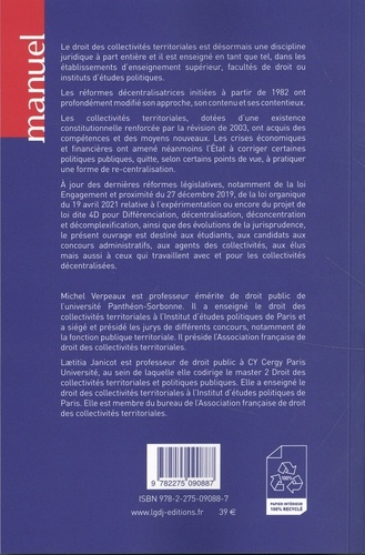 Droit des collectivités territoriales 2e édition