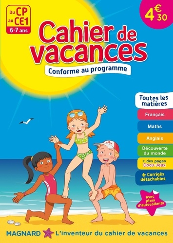 Cahier de vacances Du CP au CE1. 6-7 ans