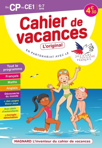 Cahier de vacances du CP au CE1  Edition 2021