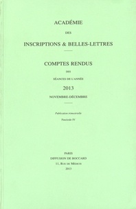 Michel Zink - Comptes rendus des séances de l'Académie des Inscriptions et Belles-Lettres - Novembre-décembre 2013.