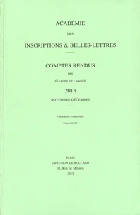 Comptes rendus des séances de l'Académie des Inscriptions et Belles-Lettres