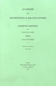 Comptes rendus des séances de l'Académie des Inscriptions et Belles-Lettres