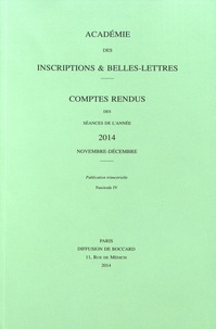 Michel Zink - Comptes rendus des séances de l'Académie des Inscriptions et Belles-Lettres - Novembre-décembre 2014.