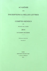 Comptes rendus des séances de l'Académie des Inscriptions et Belles-Lettres