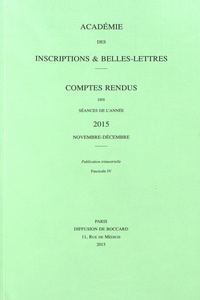Michel Zink - Comptes rendus des séances de l'Académie des Inscriptions et Belles-Lettres - Novembre-décembre 2015.