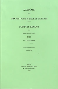 Comptes rendus des séances de l'Académie des Inscriptions et Belles-Lettres