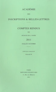 Comptes rendus des séances de l'Académie des Inscriptions et Belles-Lettres