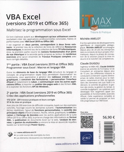VBA Excel (versions 2019 et office 365). Maîrisez la programmation sous Excel