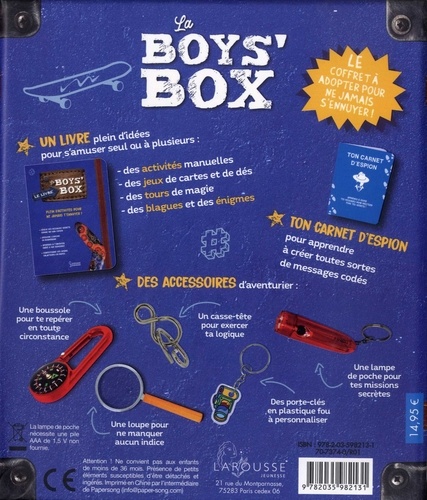 La Boys' Box. La boîte 100% aventure. Avec un livre d'activités et plein d'accessoires
