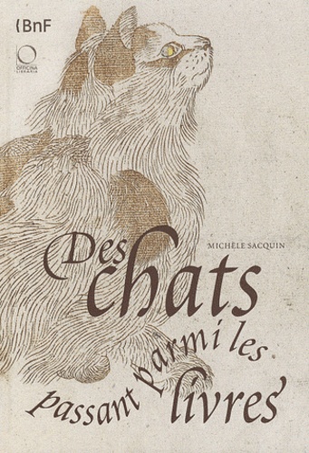 Michèle Sacquin - Des chats passant parmi les livres.