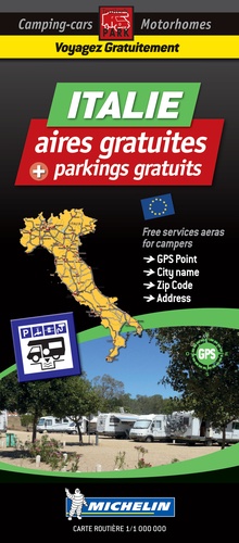  Michelin - Italie - 560 aires de camping-car gratuites. 1/1 000 000.
