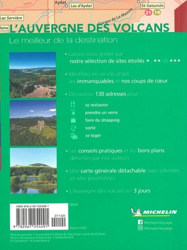 L'Auvergne des volcans. Clermont-Ferrand et le chaîne des Puys  Edition 2021 -  avec 1 Plan détachable