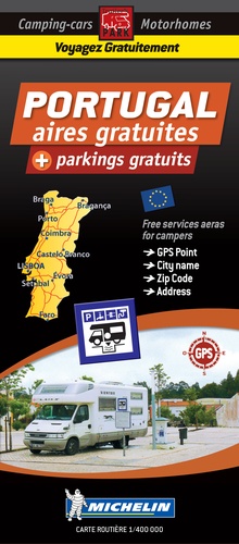  Michelin - Portugal : aires gratuites + parkings gratuits - 1/400 000.
