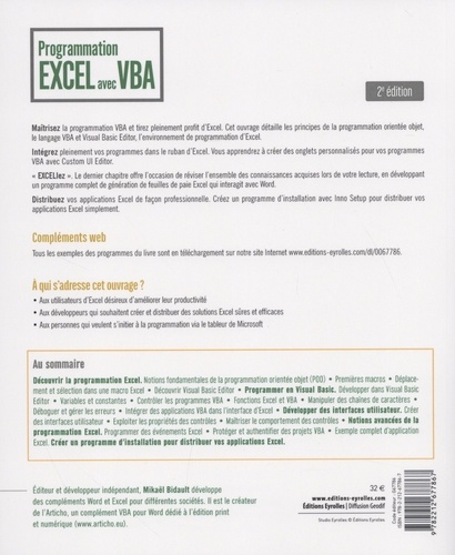 Programmation Excel avec VBA. Compatible avec toutes les versions d'Excel 2e édition