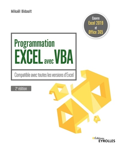 Blanche  Programmation Excel avec VBA. Compatible avec toutes les versions d'Excel
