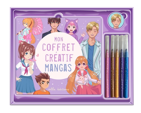 Mon coffret créatif mangas. Avec un livre de coloriage, 5 feutres et 15 stickers