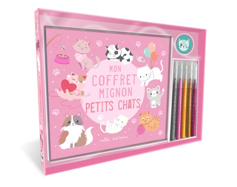 Mon mignon coffret Petits chats. Avec un livre de coloriage, 5 feutres et des stickers