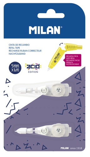 2 recharges de ruban correcteur avec bouton poussoir - 5 mm x 6 m ...
