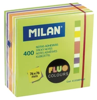 400 notes adhesives couleurs fluo 76 x 76 mm (vert, multicolore)