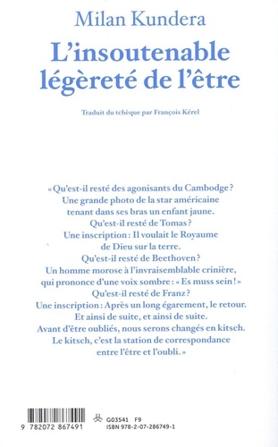 L insoutenable L g ret De L tre De Milan Kundera Poche Livre L insoutenable L g ret De L tre De Milan Kundera Poche Livre