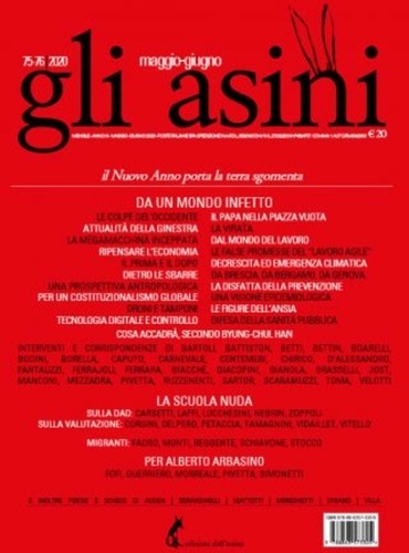 Mimmo Perrotta et Federica Lucchesini - “Gli asini” n. 75-76, maggio-giugno 2020.