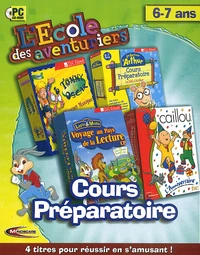 Coffret L'Ecole des aventuriers. Cours préparatoire 6-7 ans : Lapin Malin. Caillou. Tommy et Oscar. Voyage au pays de la lecture. 4 CD-ROM