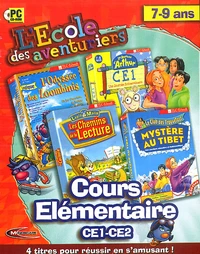 Coffret L'Ecole des aventuriers. Cours élémentaire CE1-CE2 7-9 ans : Les zoombinis. Lapin Malin. Le club des Trouvetout.Arthur CE1. 4 CD-ROM