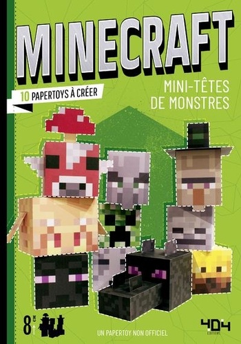  Tougui - Minecraft - 10 papertoys mini-têtes de monstres.