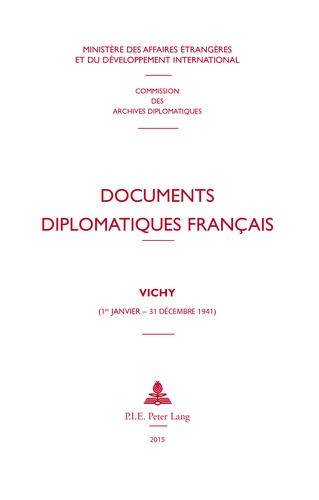  Ministère Affaires Etrangères - Vichy (1er janvier - 31 décembre 1941).