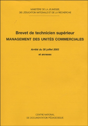  Ministère de la Jeunesse - BTS Management des unités commerciales.