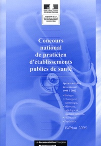  Ministère de la Santé - Concours national de praticien d'établissements publics de santé - Annales.