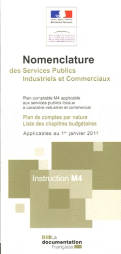  Ministère du Budget - Nomenclature des Services Publics Industriels et Commerciaux - Instructions M4.