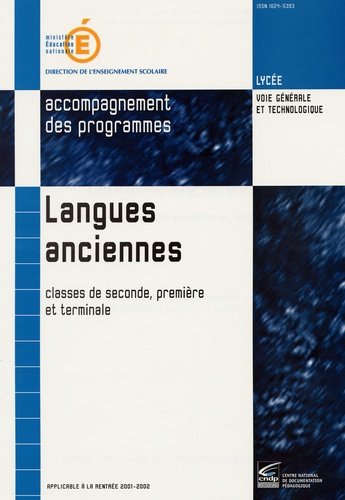  Ministère Education Nationale - Langues anciennes 2e 1e Tle - Document d'accompagnement des programmes.