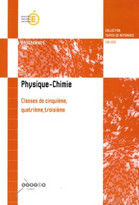  Ministère Education Nationale - Physique-Chimie classes de 5e, 4e, 3e - Programmes.
