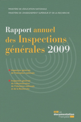  Ministère Education Nationale - Rapport annuel des Inspections générales 2009.
