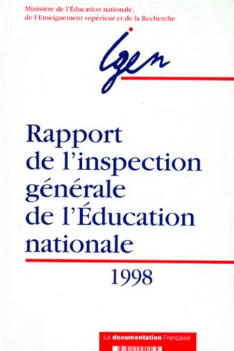  Ministère Education Nationale - Rapport De L'Inspection Generale De L'Education  Nationale 1998.