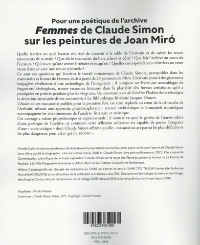 Femmes de Claude Simon sur les peintures de Joan Miro. Pour une poétique de l'archive