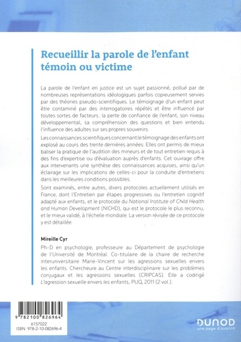 Recueillir la parole de l'enfant témoin ou victime. De la théorie à la pratique 3e édition