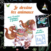 Histoiresdenlire.be Je dessine les animaux : cheval - Avec 4 cartes magiques à gratter et des pochoirs Image