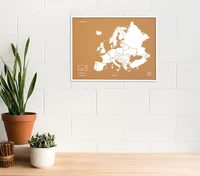 Woody Map l'Europe cadre blanc