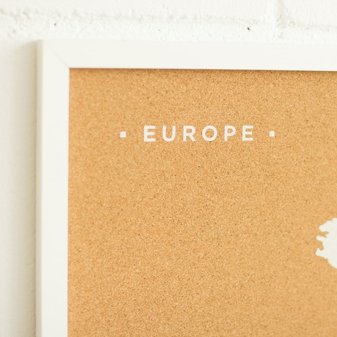 Woody Map l'Europe cadre blanc