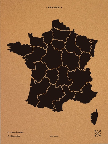 Woody Map L France noir