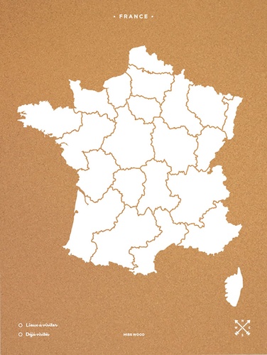 Woody map XL France blanc