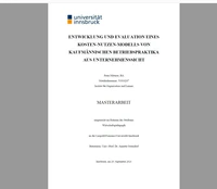 Entwicklung und Evaluation eines Kosten-Nutzen-Modells von kaufmännischen Betriebspraktika aus Unternehmenssicht