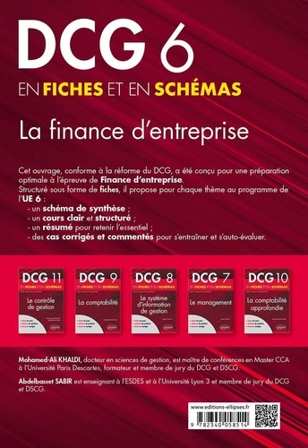 La finance d'entreprise en fiches et en schémas DCG 6