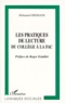 Mohamed Dendani - Les Pratiques De Lecture Du College A La Fac. Enquete Dans Le Departement Des Bouches-Du-Rhone.